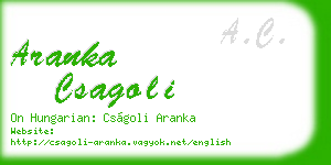 aranka csagoli business card
